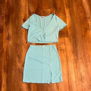 Baby blue skirt set